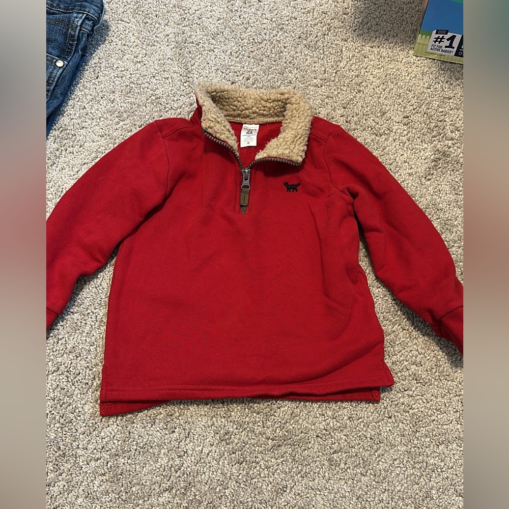 Target Red Kids Sweater with Sherpa Collar